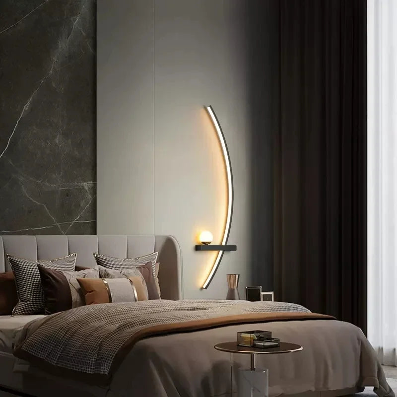 Modern LED Wall Lamp β Minimalist Art Design for Bedroom, Living Room, and Bathroom, Gold/Black